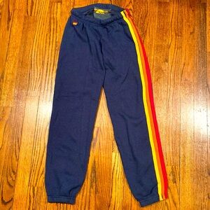 Aviator nation sweatpants size XS rainbow stripe